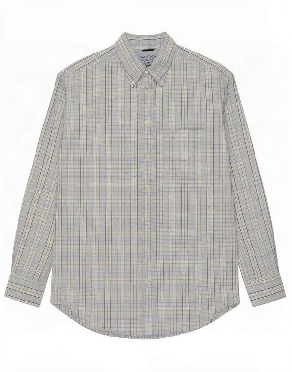 Мужская рубашка Nautica XL, синяя клетка, хлопок