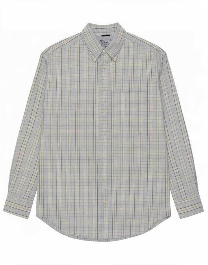 Мужская рубашка Nautica XL, синяя клетка, хлопок