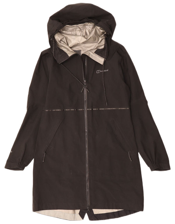 BERGHAUS Женский плащ с капюшоном Gore-Tex UK 10, маленький, черный, полиэстер
