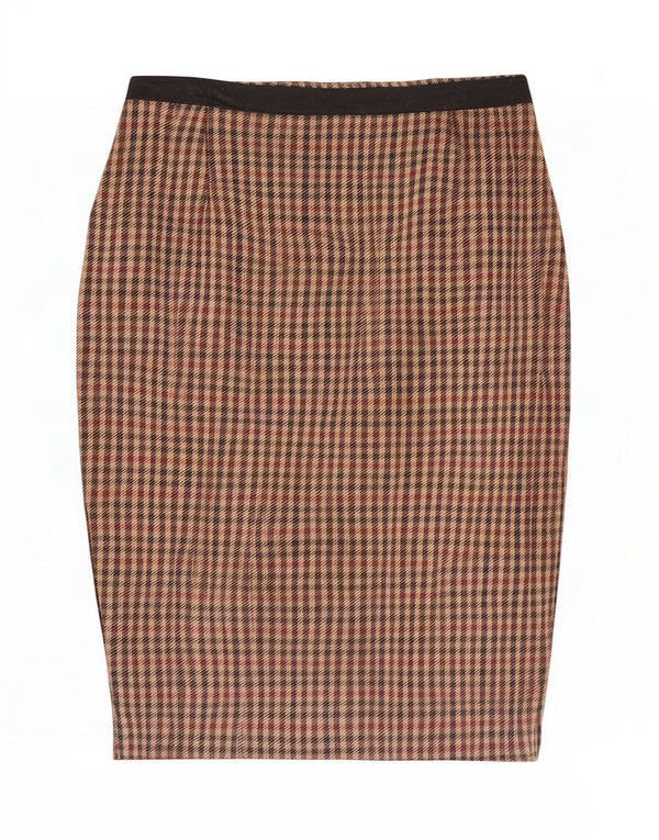 Юбка-карандаш женская Austin Reed UK 12 Medium W30 Коричневая, хлопок с узором 