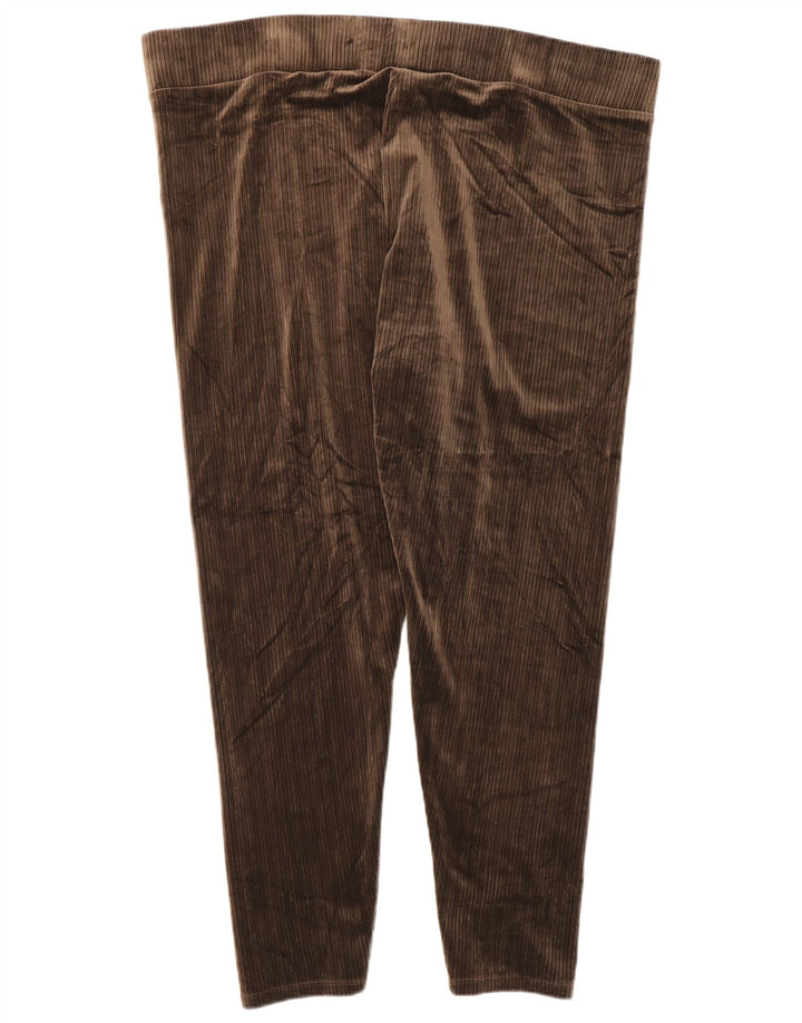Женские бархатные леггинсы Marks & Spencer UK 20 2XL Коричневые полиэстер