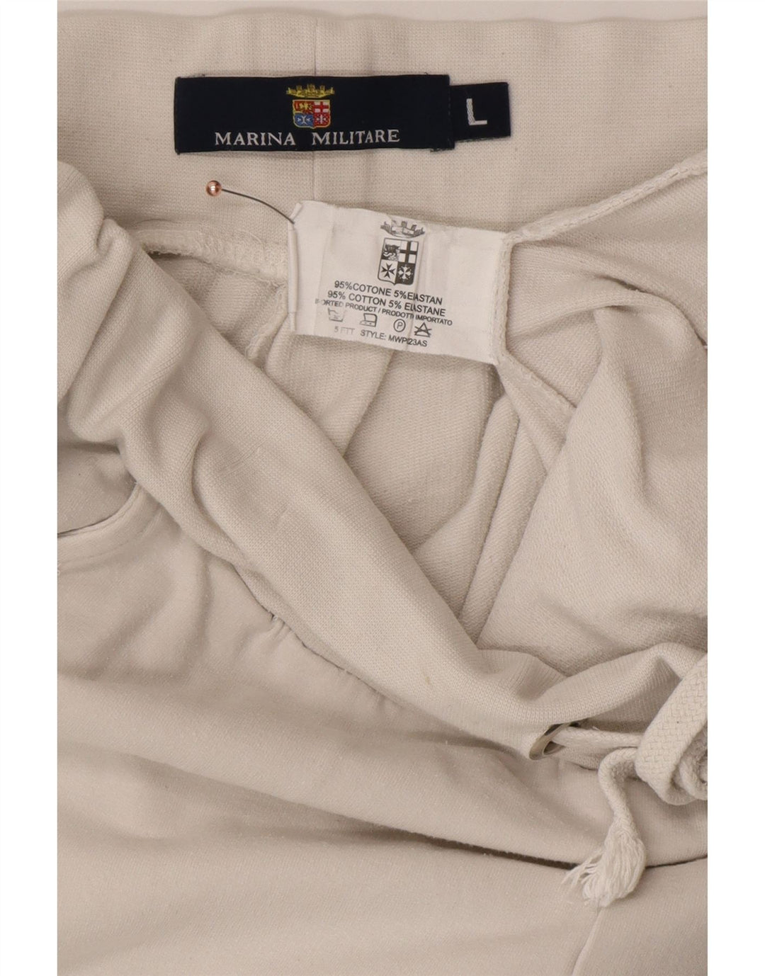 Женские спортивные брюки MARINA MILITARE Джоггеры UK 16, большие белые
