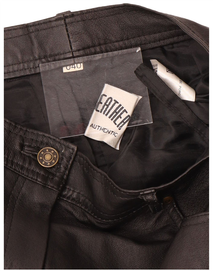 Винтажная женская кожаная юбка EU 40 Medium W28 Черная кожа