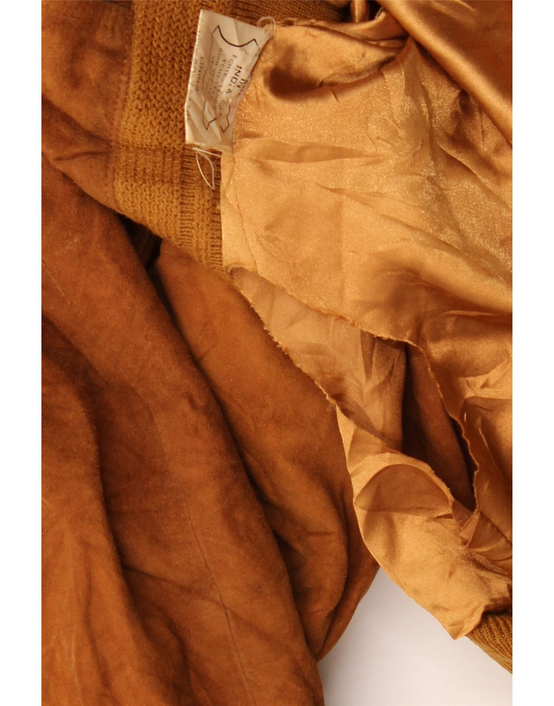 Винтажная мужская замшевая куртка-бомбер EU 56 3XL коричневая кожа