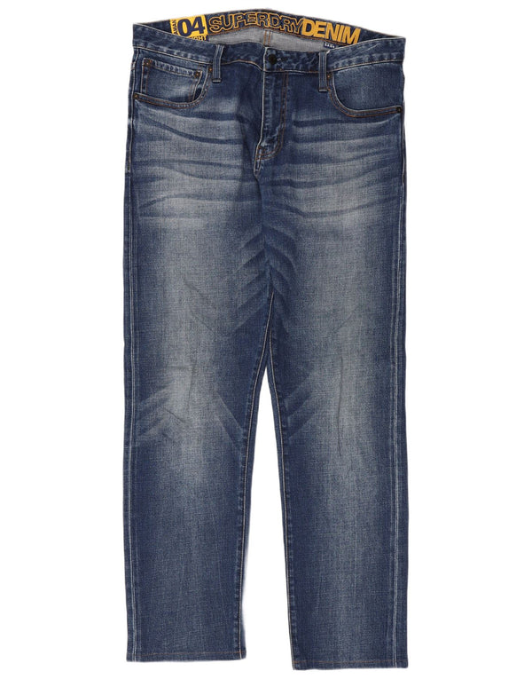 Мужские прямые джинсы Superdry W34 L30, синий хлопок