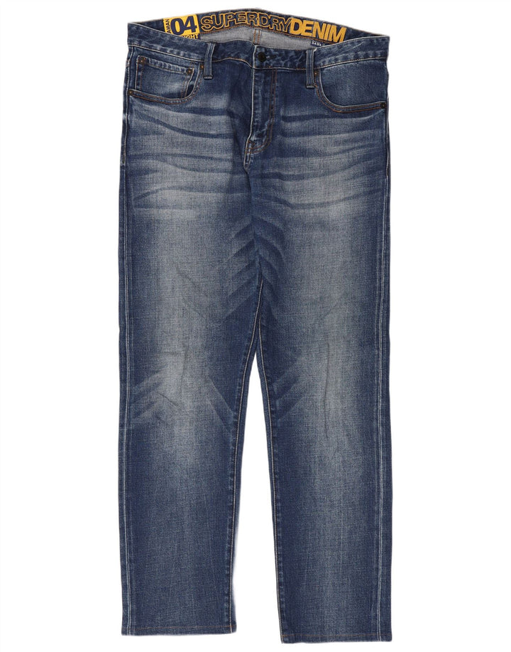 Мужские прямые джинсы Superdry W34 L30, синий хлопок