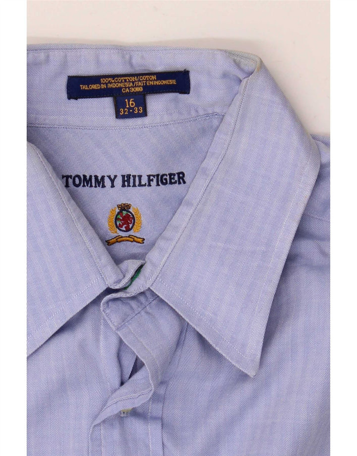 Мужская рубашка Tommy Hilfiger, размер 16, большая синяя хлопковая елочка
