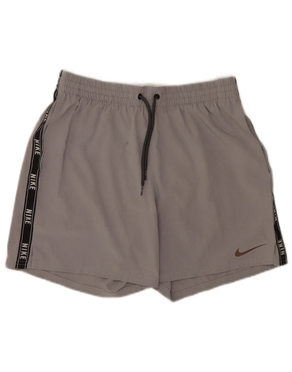 Мужские спортивные шорты Nike с графическим рисунком, средне-серые, полиэстер с цветными блоками