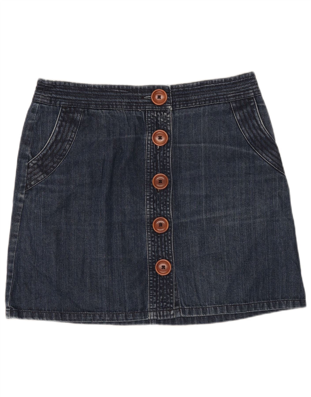 BODEN Женская джинсовая юбка UK 14, большая W32, темно-синяя, хлопок