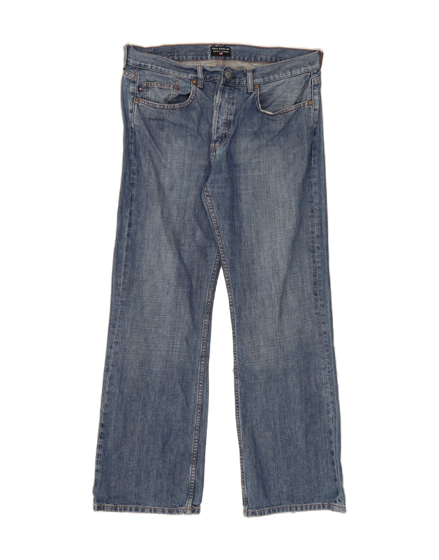 RALPH LAUREN Mens Straight Jeans W36 L32 Blue Cotton Vintage Ralph Lauren and Second-Hand Ralph Lauren from Messina Hembry 