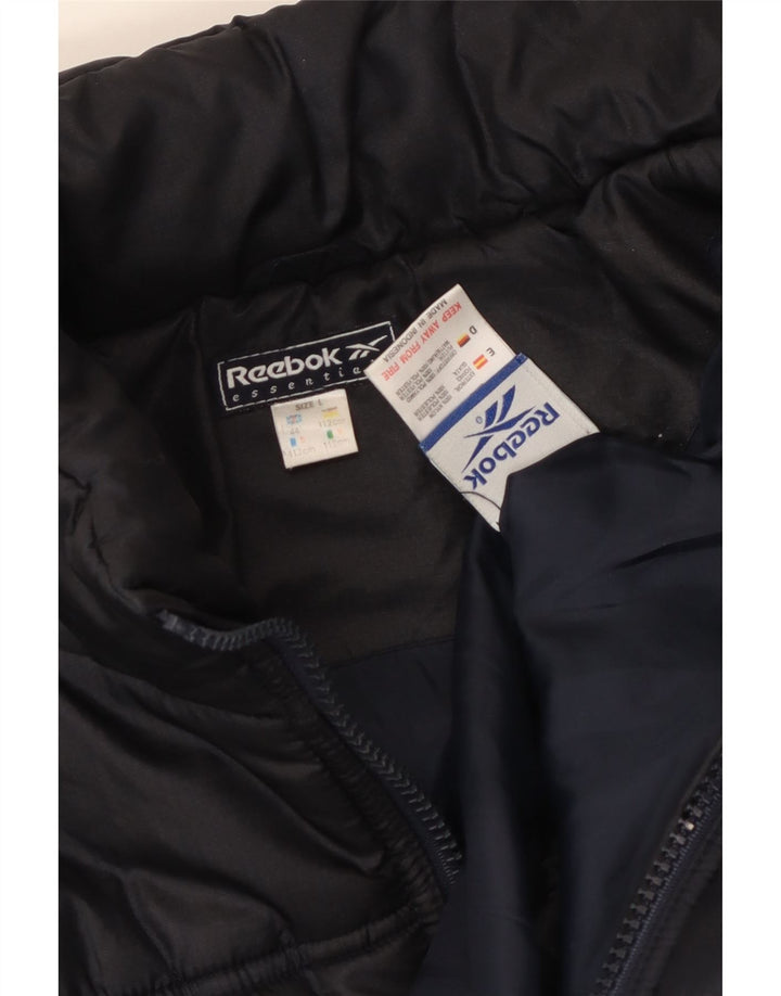 Мужская стеганая куртка Reebok UK 40, большая, темно-синяя, нейлон