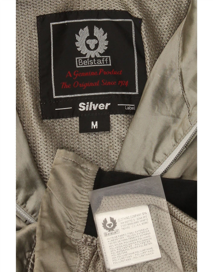 Женский бомбер Belstaff UK 14, средний серый цвет с цветными блоками, нейлон
