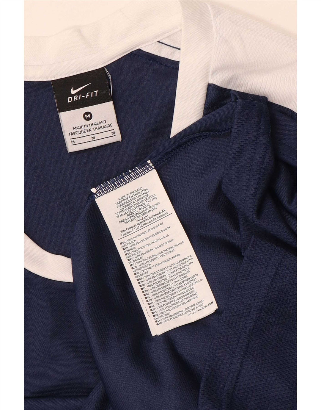 Мужской топ Nike Dri Fit с длинным рукавом, средний темно-синий, полиэстер с цветными блоками
