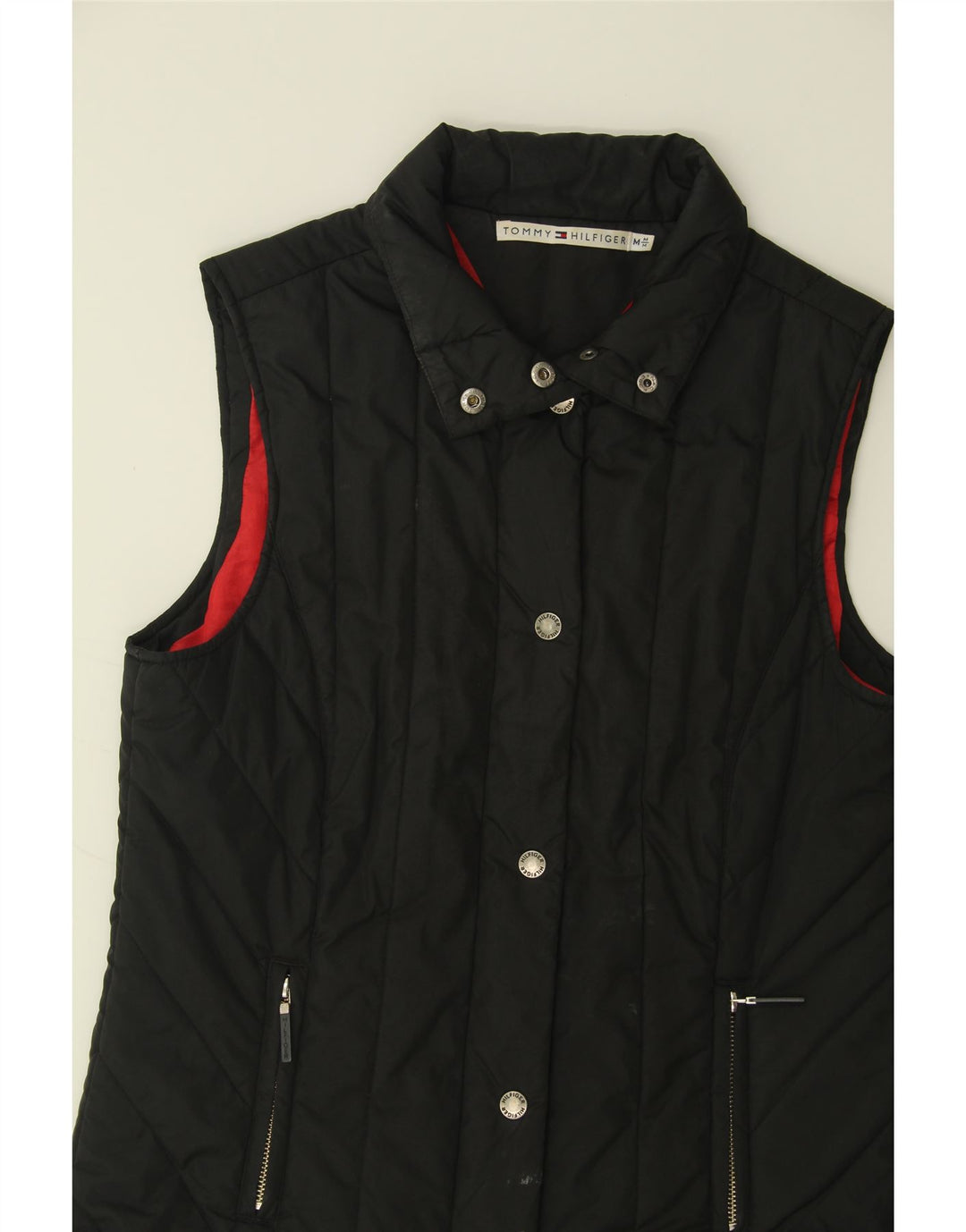 TOMMY HILFIGER Womens Padded Gilet UK 12 Medium Black Vintage Tommy Hilfiger and Second-Hand Tommy Hilfiger from Messina Hembry 