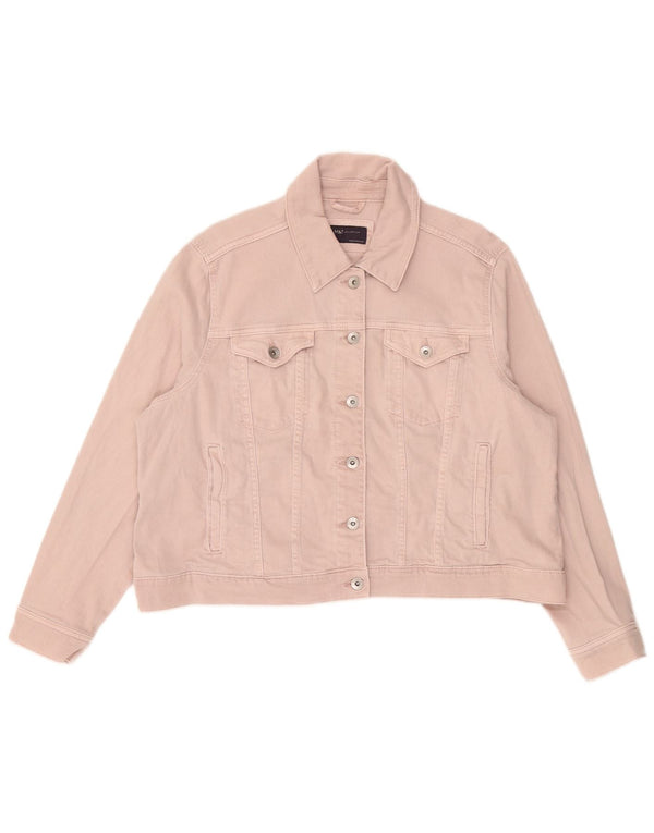 Женская джинсовая куртка Marks & Spencer UK 24 4XL розовая, хлопок