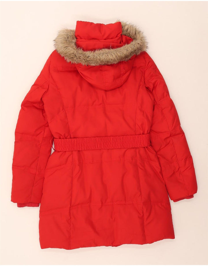 Женское стеганое пальто с капюшоном Esprit UK 10, маленькое красное, полиэстер