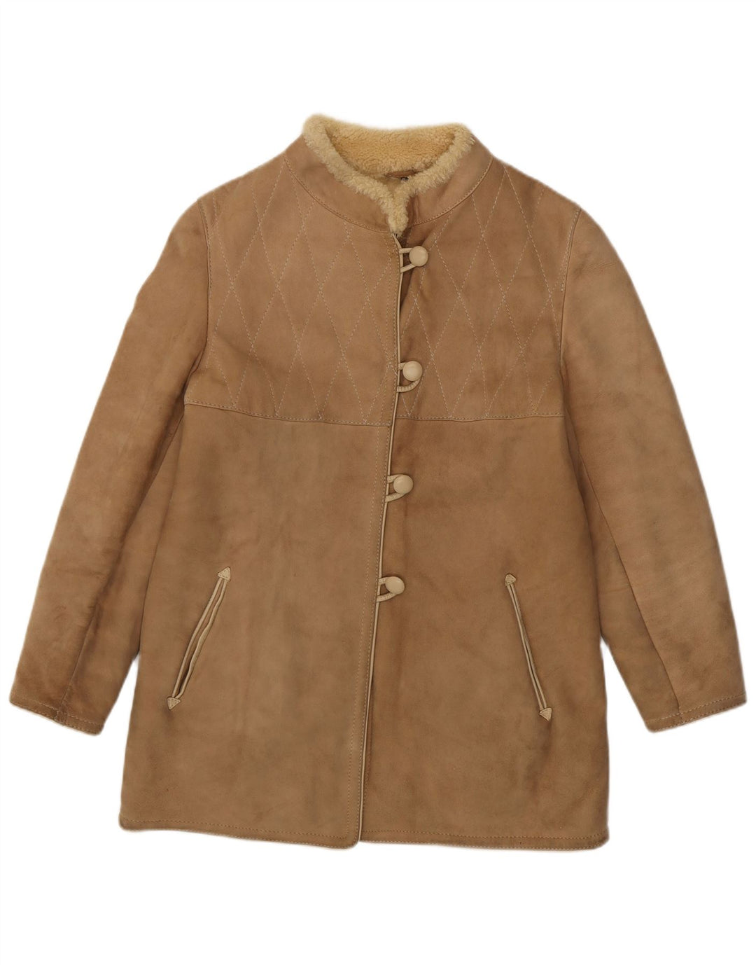 Винтажная женская дубленка IT 44 Medium Beige Shearling