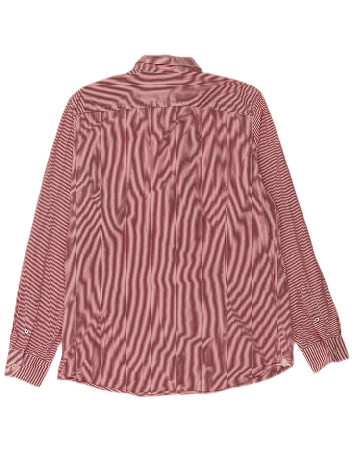 TED BAKER Mens Shirt Size 4 Large Red Pinstripe Cotton