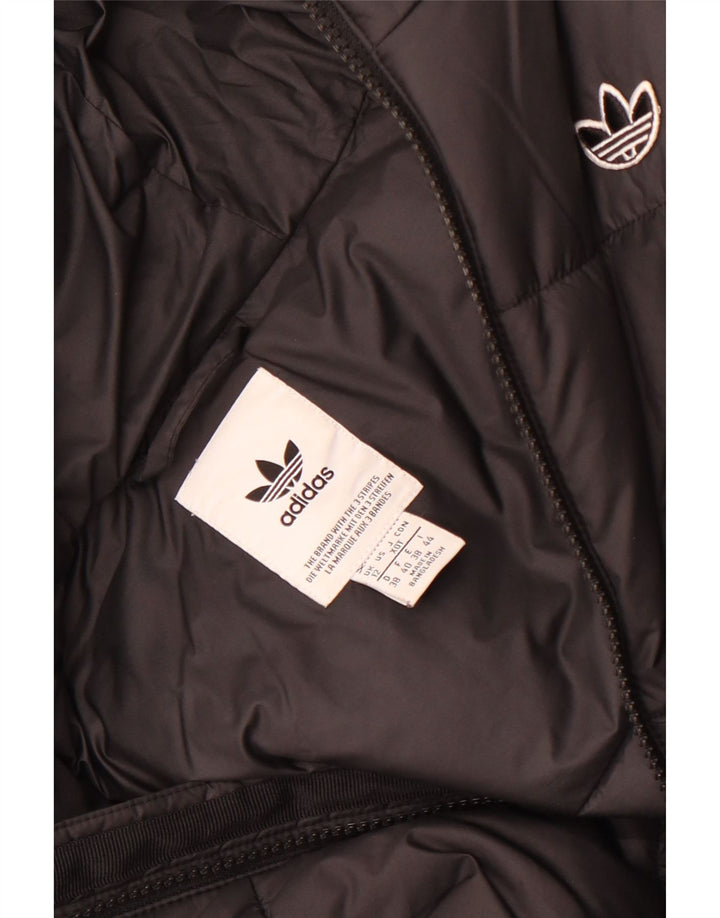 Женская утепленная куртка Adidas UK 12, средний черный полиэстер