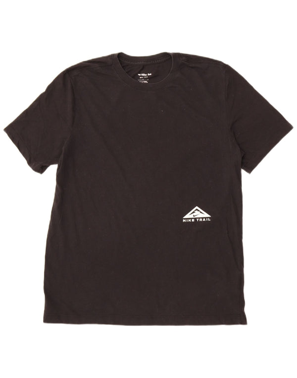 Мужская футболка с рисунком Nike Dri Fit, большой черный хлопковый топ