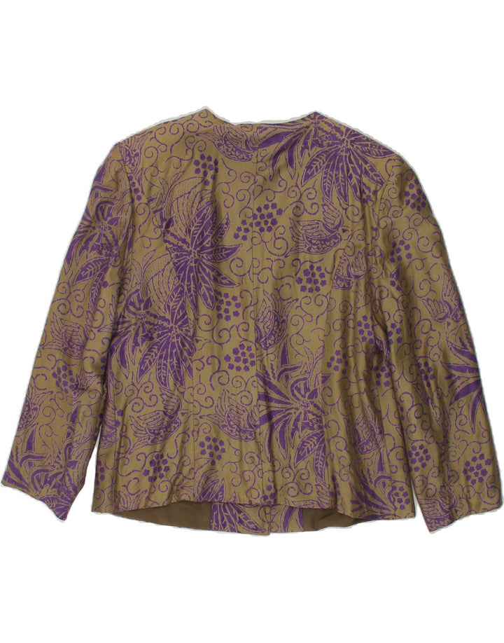 DELIA FERRARI Womens 3 Button Blazer Jacket IT 48 XL Khaki Paisley Vintage Delia Ferrari and Second-Hand Delia Ferrari from Messina Hembry 