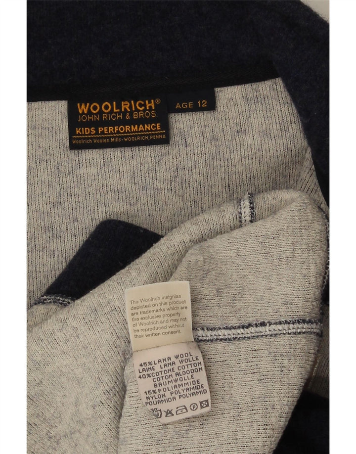 Спортивный костюм с графическим рисунком для мальчиков Woolrich, куртка 11–12 лет, темно-синяя шерсть
