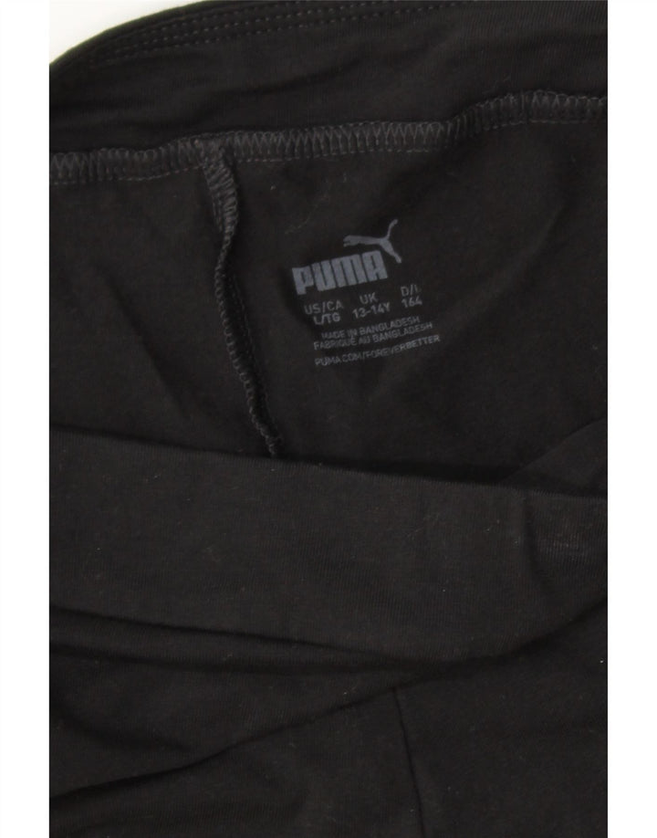 PUMA Girls Graphic Leggings 13-14 Years Large Black Vintage Puma and Second-Hand Puma from Messina Hembry 