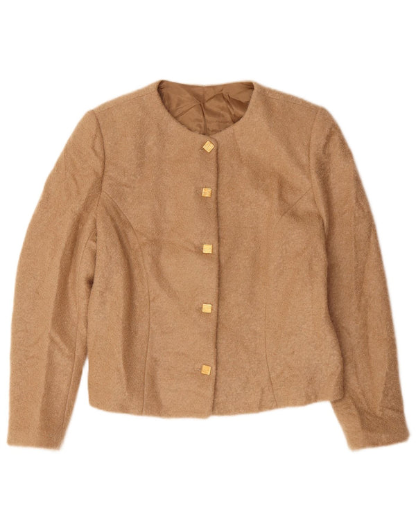 Винтажный женский пиджак на 5 пуговицах, Великобритания, 14, средний бежевый