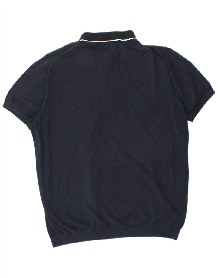 Мужская рубашка-поло Massimo Dutti 2XL темно-синяя, хлопок