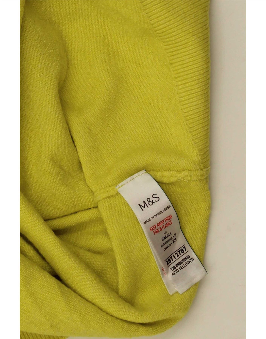 Женский джемпер с высоким воротником Marks & Spencer, Великобритания, 10, маленький, желтый