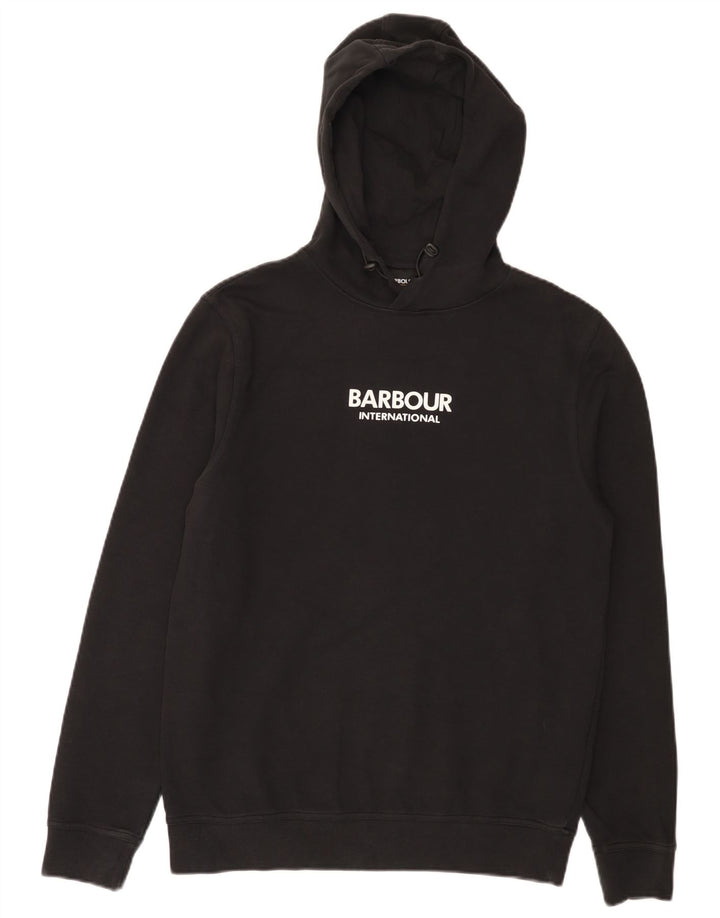 Мужской джемпер с капюшоном Barbour, маленький черный, хлопковый