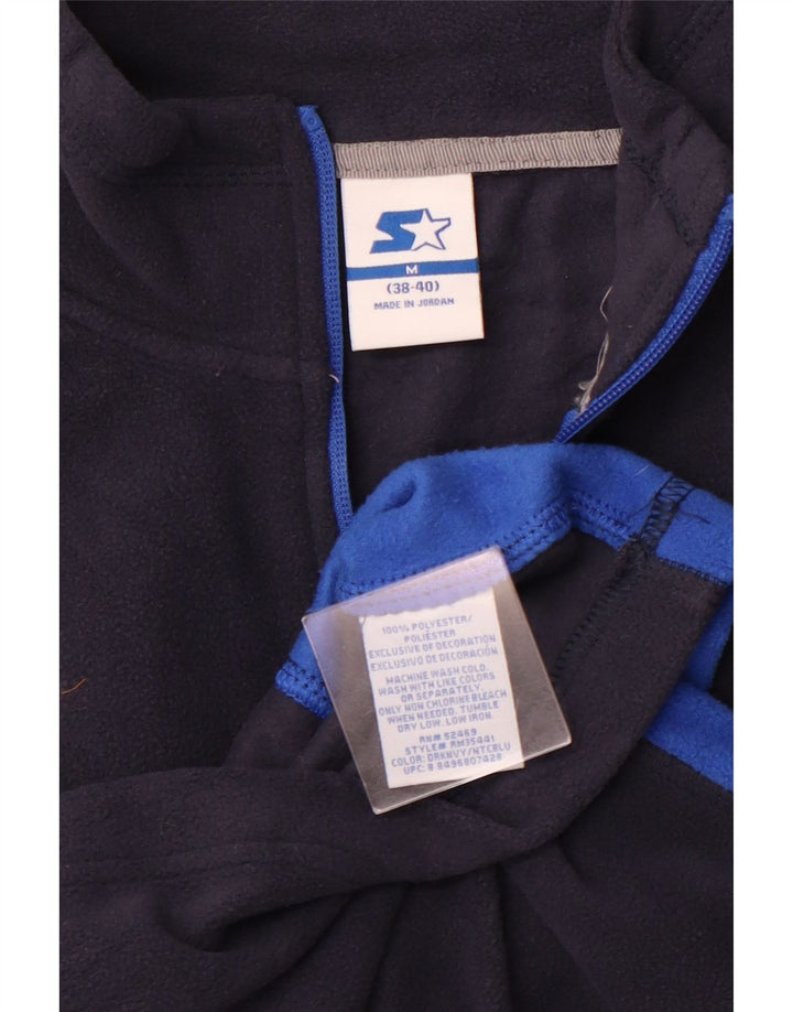 STARTER Мужской флисовый джемпер с воротником на молнии, Великобритания 38/40, средний темно-синий с цветными блоками