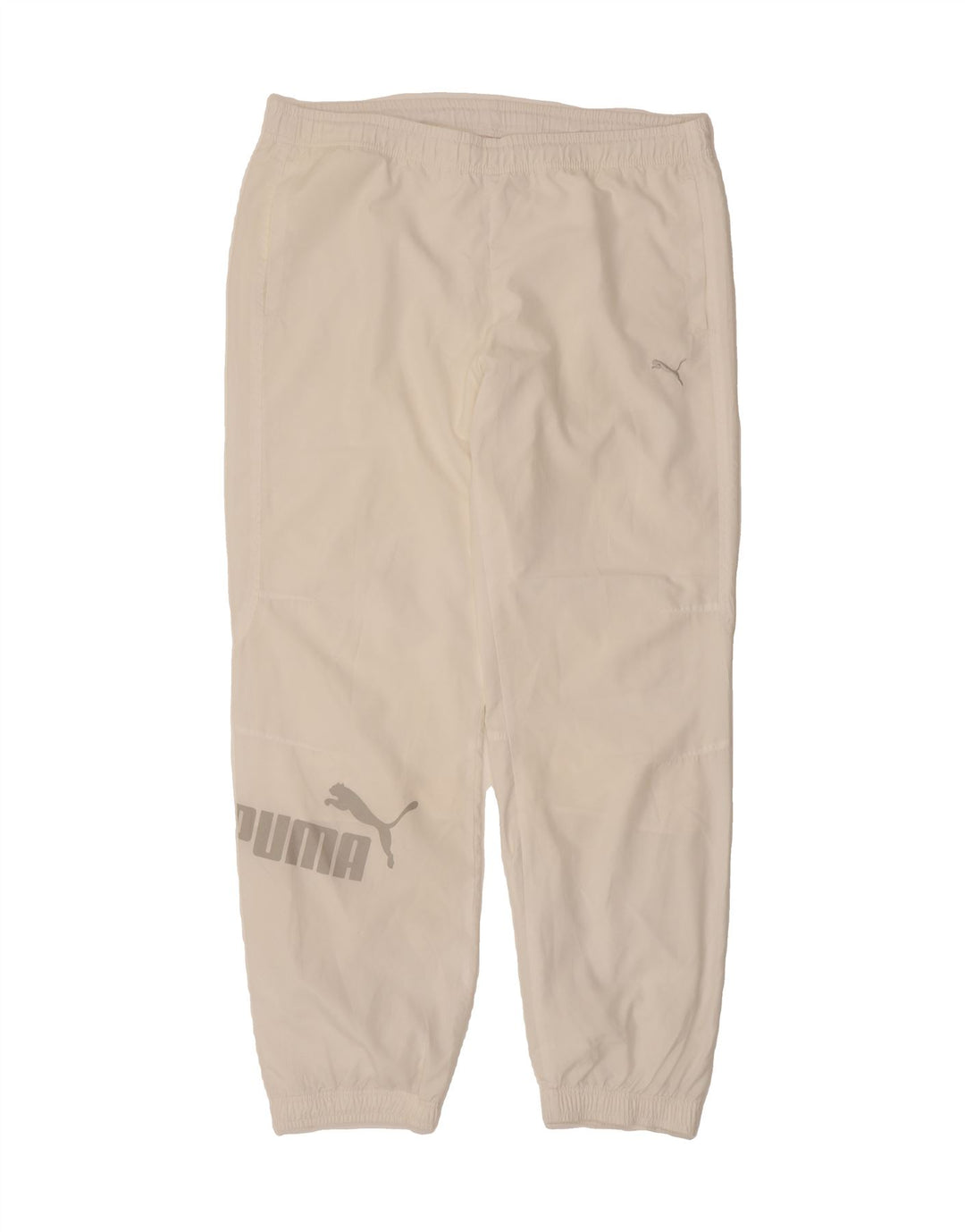 PUMA Mens Graphic Tracksuit Trousers Joggers Large  White Polyester Vintage Puma and Second-Hand Puma from Messina Hembry 