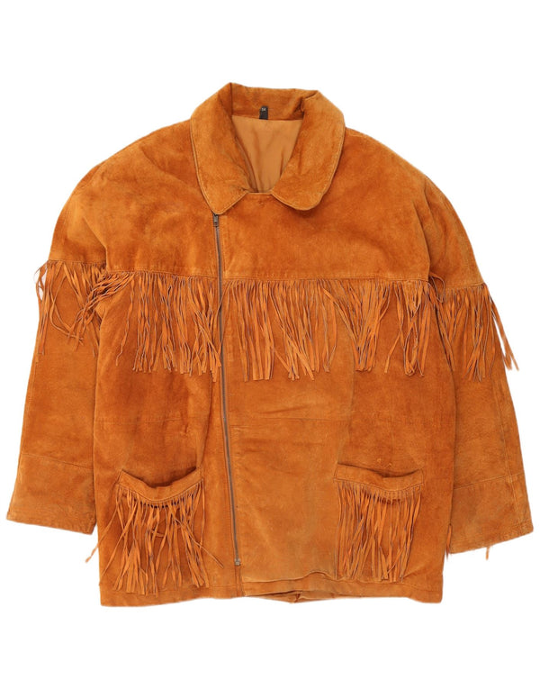 Мужская замшевая куртка VINTAGE EU 54 2XL коричневая кожа