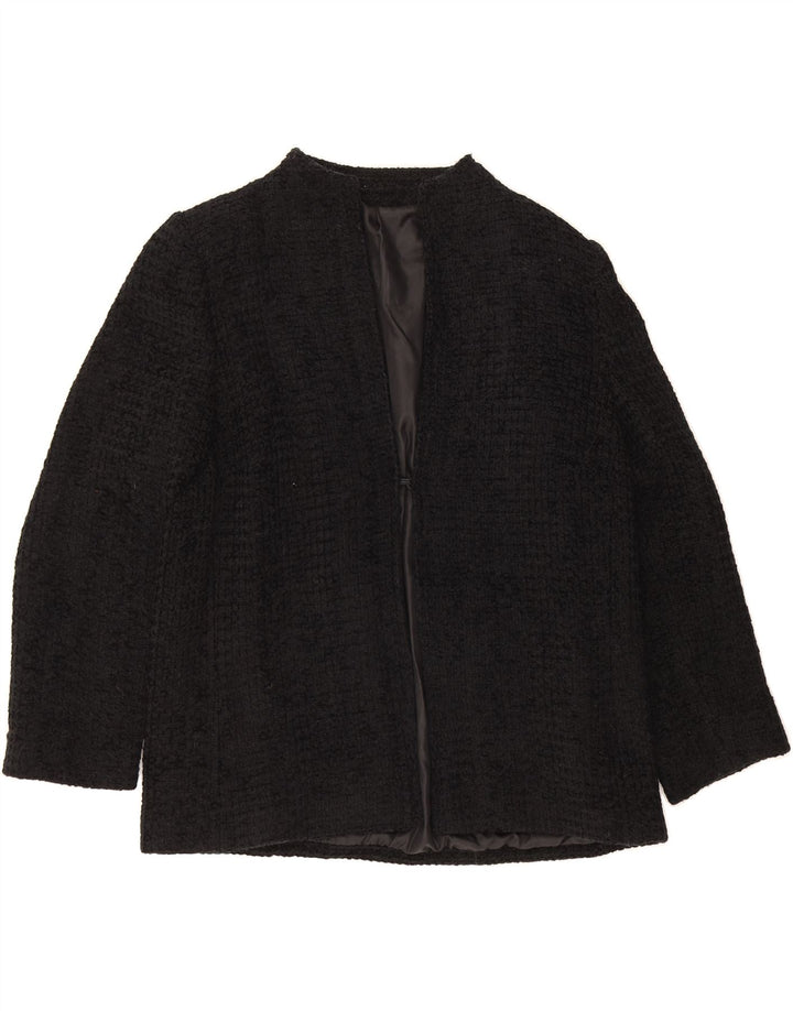 VINTAGE Womens Blazer Jacket UK 16 Large Black Acrylic Vintage Vintage and Second-Hand Vintage from Messina Hembry 