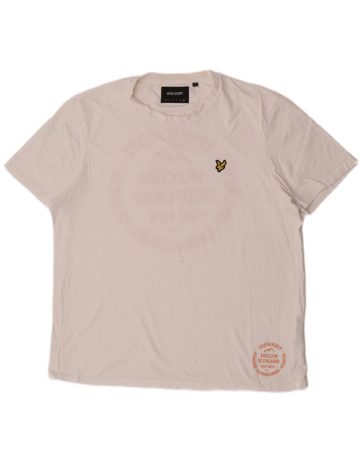 Мужская футболка с рисунком Lyle & Scott, 2XL, белый хлопок