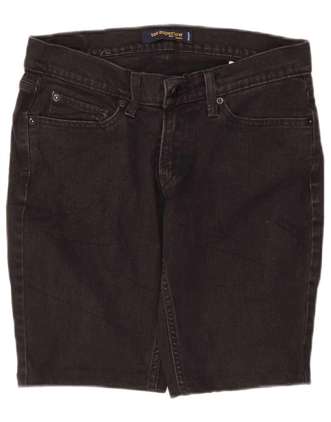 Женские джинсовые шорты LEVI'S 524 Super Low US 7 Medium W30 Серый хлопок