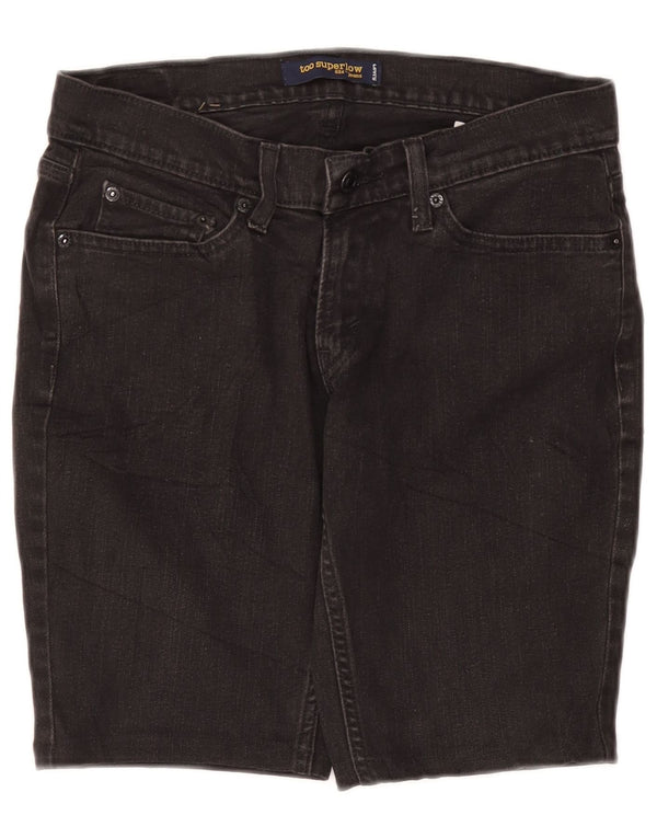 Женские джинсовые шорты LEVI'S 524 Super Low US 7 Medium W30 Серый хлопок