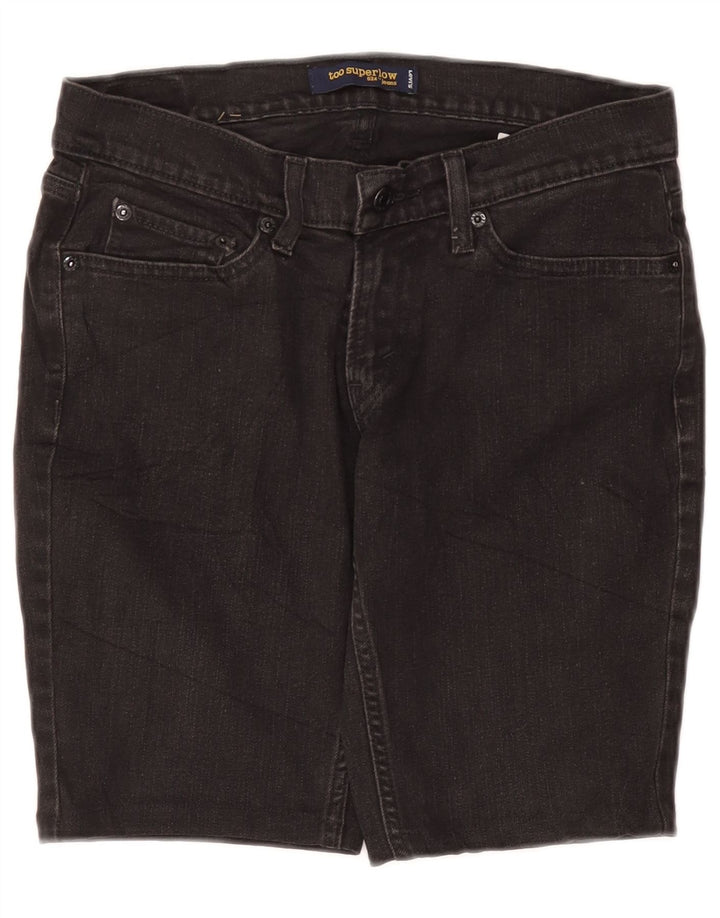 Женские джинсовые шорты LEVI'S 524 Super Low US 7 Medium W30 Серый хлопок