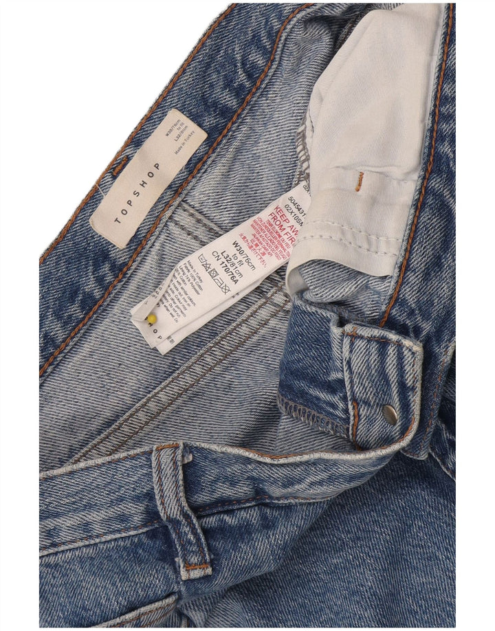 Topshop Женские прямые джинсы W30 L32 синие из полиэстера