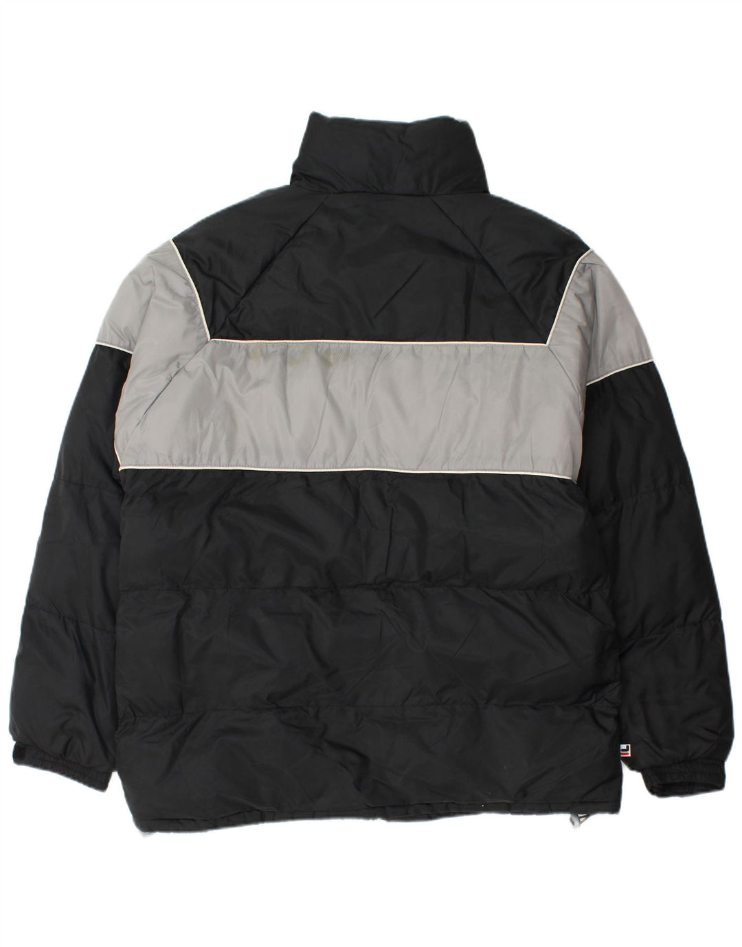 Мужская стеганая куртка Fila UK 40, большая черная, нейлон с цветными блоками