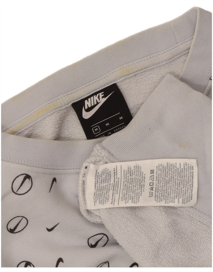 Женский укороченный джемпер большого размера с рисунком Nike UK 14, средний синий