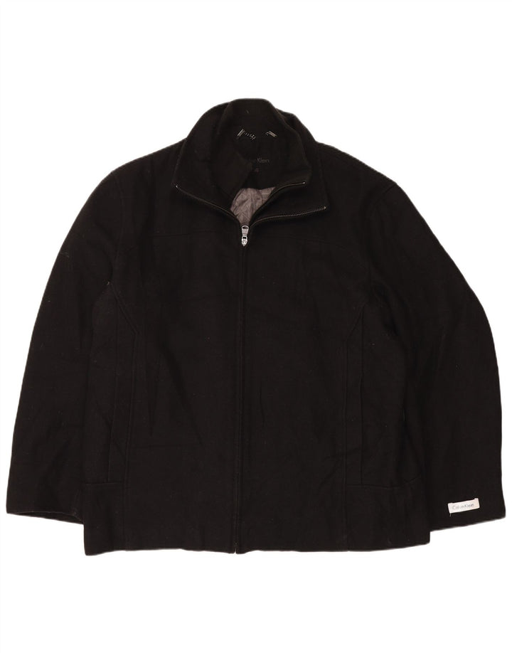 Мужская куртка-бомбер Calvin Klein UK 40, большая черная шерсть