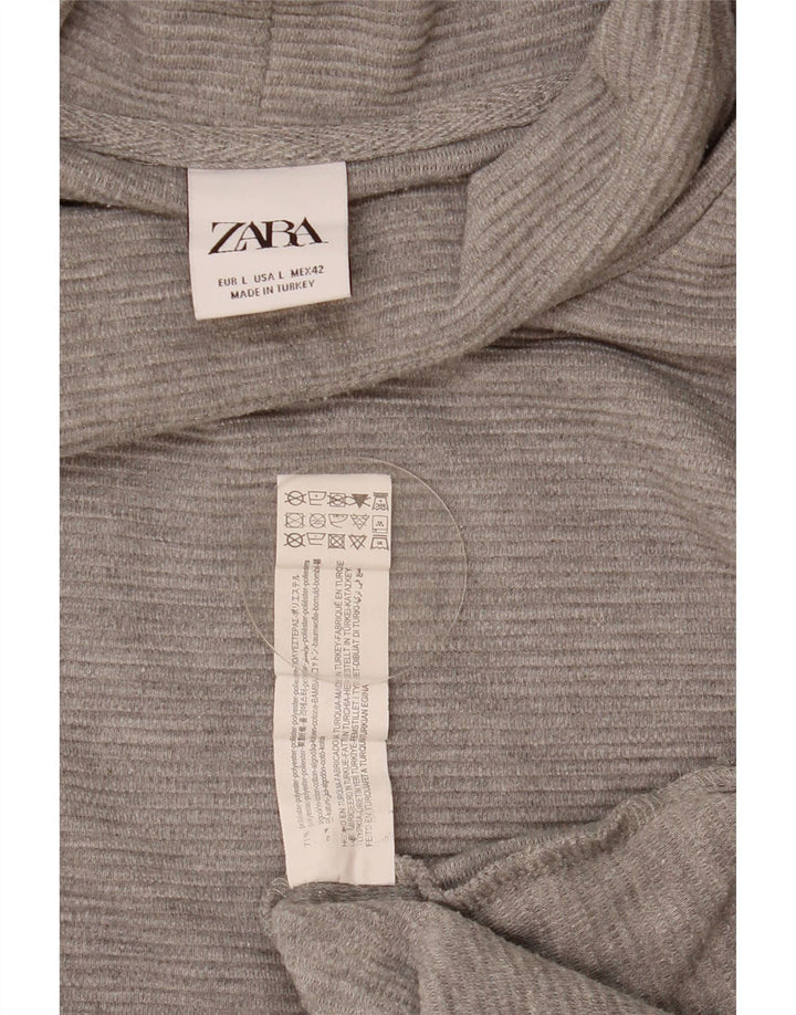 Мужской джемпер Zara с высоким воротником, большой серый полиэстер