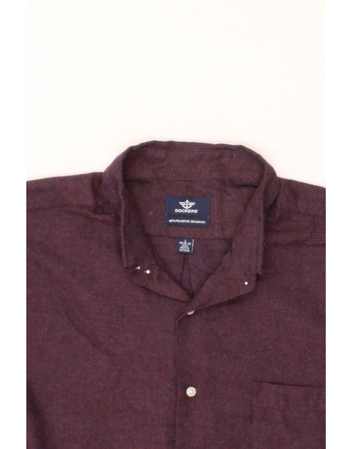 DOCKERS Mens Shirt Size 16 16 1/2 Large Purple Polyester Vintage Dockers and Second-Hand Dockers from Messina Hembry 