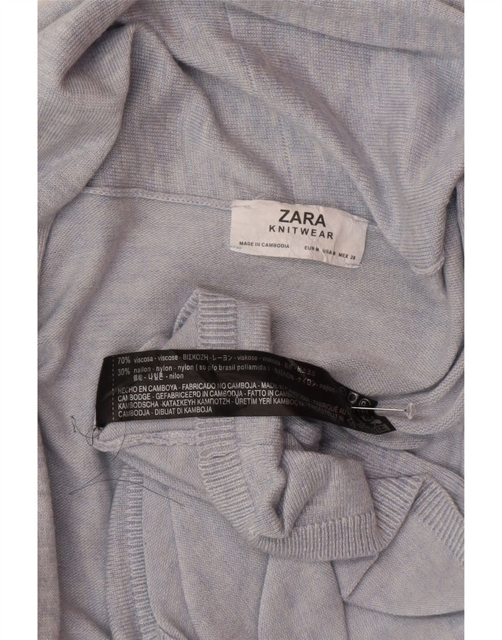 Женский удлиненный кардиган Zara UK 14, средний синий вискоза