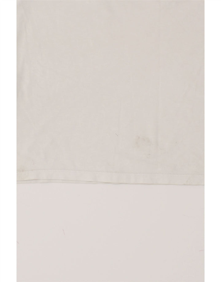 LEVI'S Womens Crop Graphic T-Shirt Top UK 14 Medium White Vintage Levi's and Second-Hand Levi's from Messina Hembry 