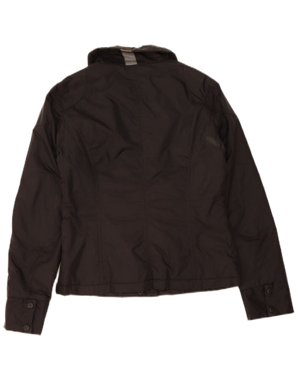 ВИНТАЖНАЯ женская куртка UK 14, средний черный нейлон