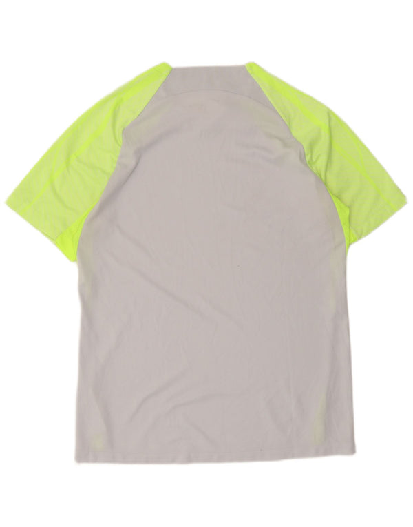 Мужская тонкая футболка Nike Dri Fit, большой серый полиэстер с цветными блоками