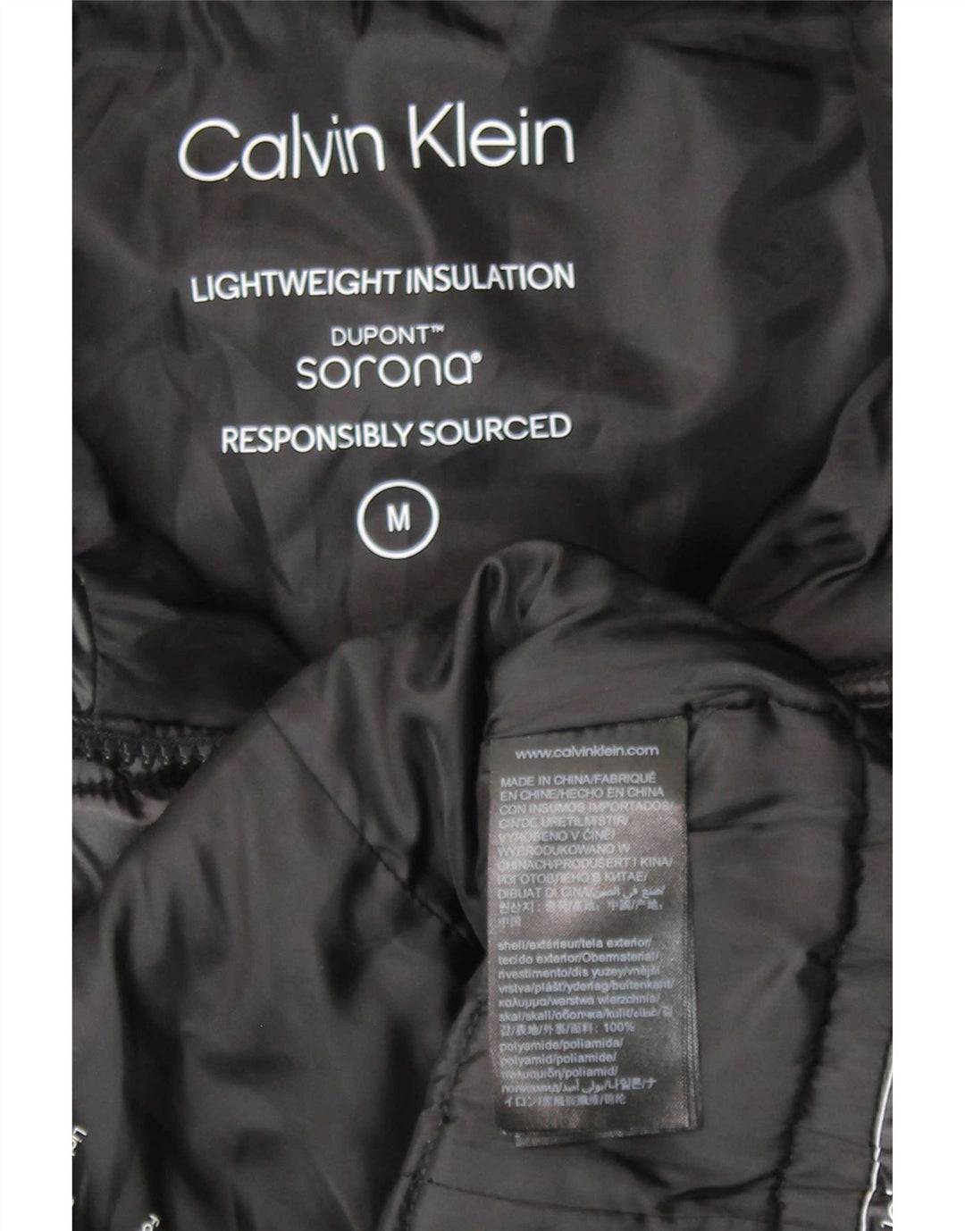 Женская утепленная куртка с капюшоном Calvin Klein UK 14, средний черный полиамид